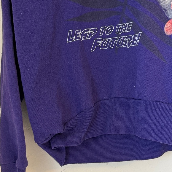 Vintage Y2K Girl Scouts Purple Frog Leap to the Future Graphic Sweatshirt - Picture 4 of 7